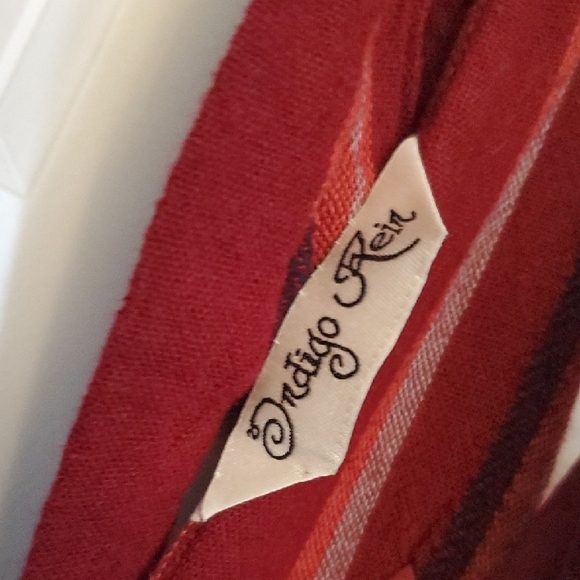 🌹🌺 Indigo Rein Red Maroon Striped Halter Linen Jumpsuit - Picture 2 of 3